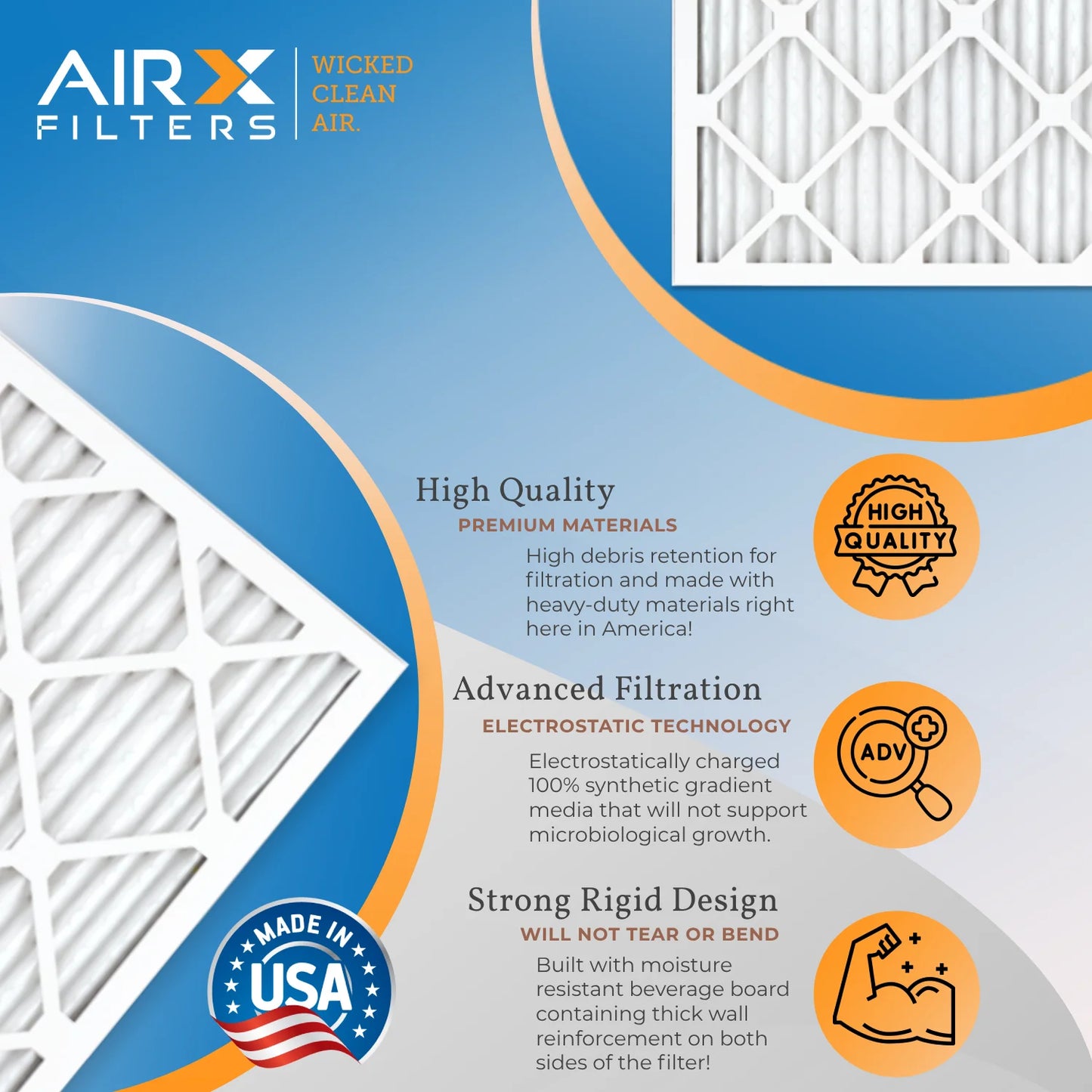 12x24x2 Air Filter MERV 11 Comparable to MPR 1000, MPR 1200 & FPR 7 Electrostatic Pleated Air Conditioner Filter 6 Pack HVAC Premium USA Made 12x24x2 Furnace Filters by AIRX FILTERS WICKED CLEAN AIR.