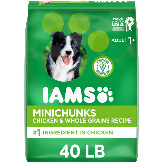 Iams Proactive Health Mini-Chunks Dry Dog Food with Real Chicken and Whole Grains, 40 lb Bag