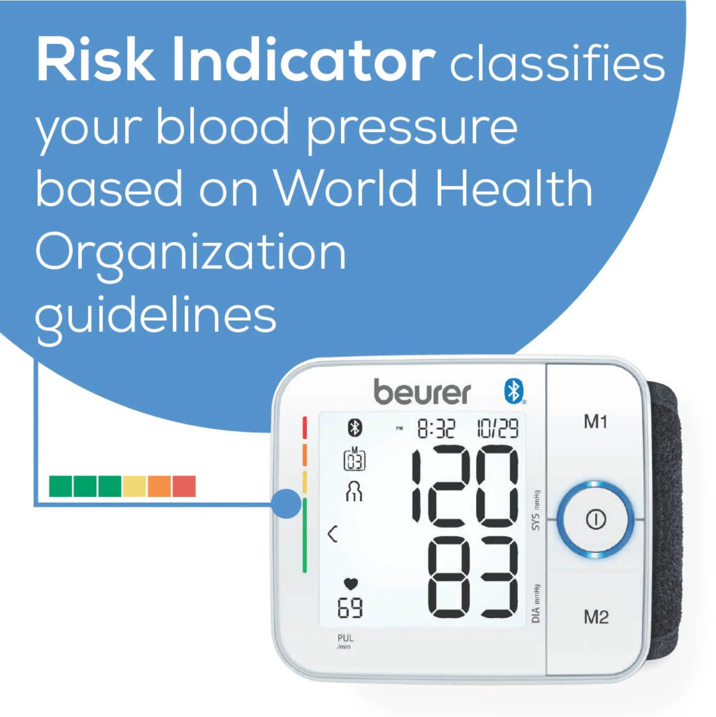 Beurer Premium 800W Wrist Blood Pressure Monitor with Bluetooth