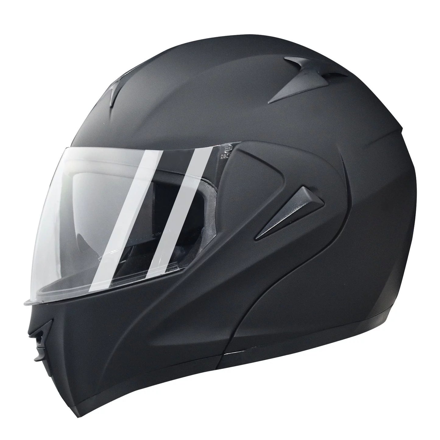 CHCYCLE Motorcycle Full Face Helmets Flip up for Adults DOT Approved Matte Black Size M