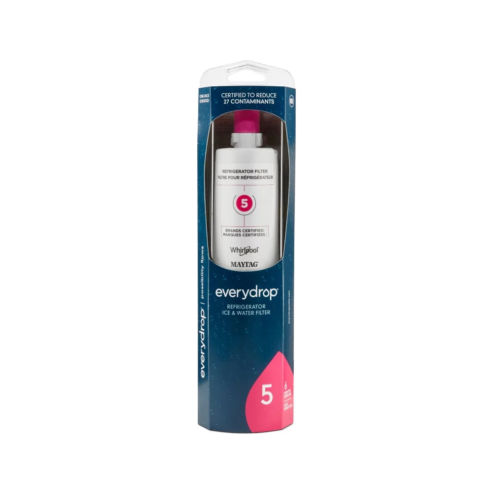 everydrop by Whirlpool Ice and Water Refrigerator Filter 5, EDR5RXD1, Single-Pack, Pink
